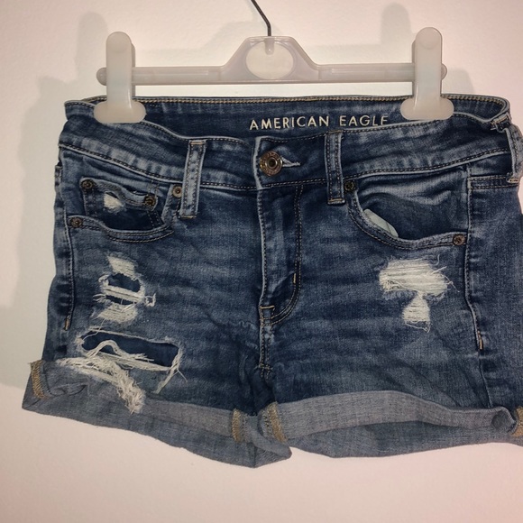 AE next level stretch midi sunny denim shorts. - Picture 4 of 4